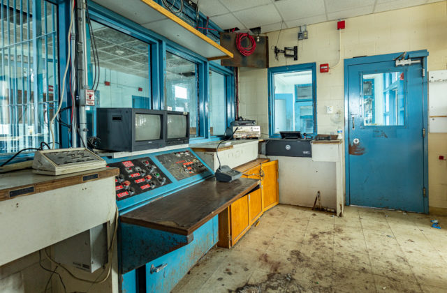 Room with televisions and other electrical equipment