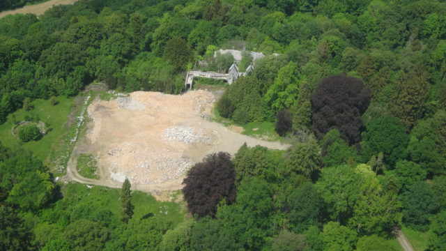 A large patch of land where the castle used to be 