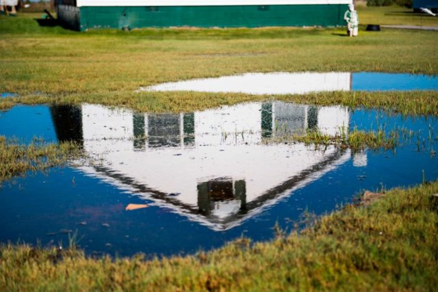 Reflection of a house in water