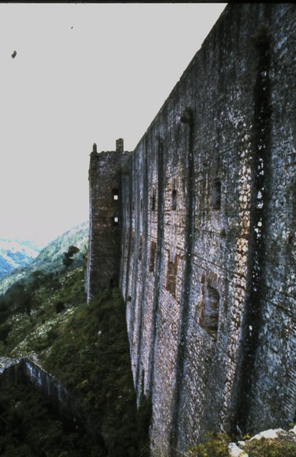 View of an outside brick wall