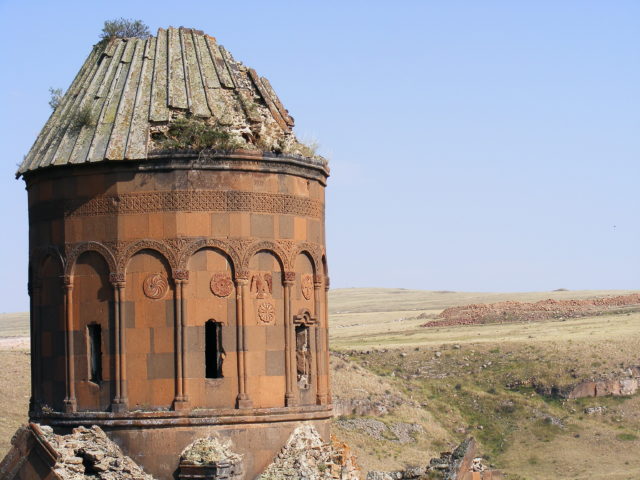 The top of a building at Ani