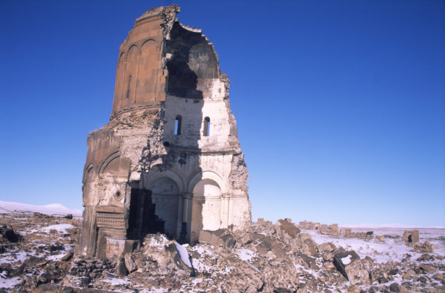 Half of a building still standing at Ani