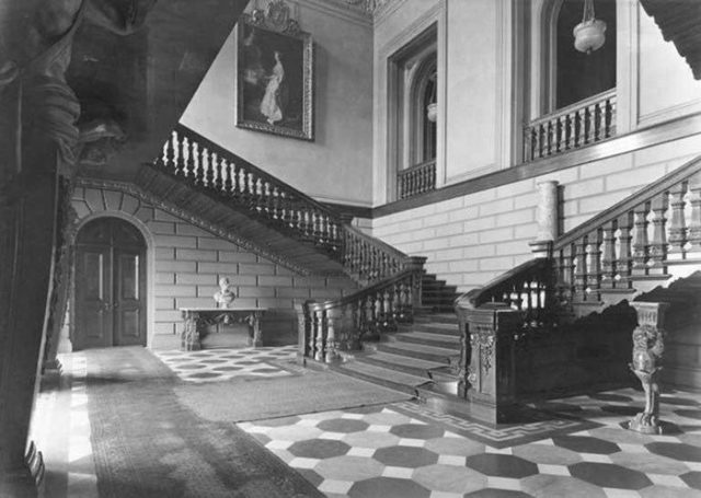 A stairway at the former Hamilton Palace