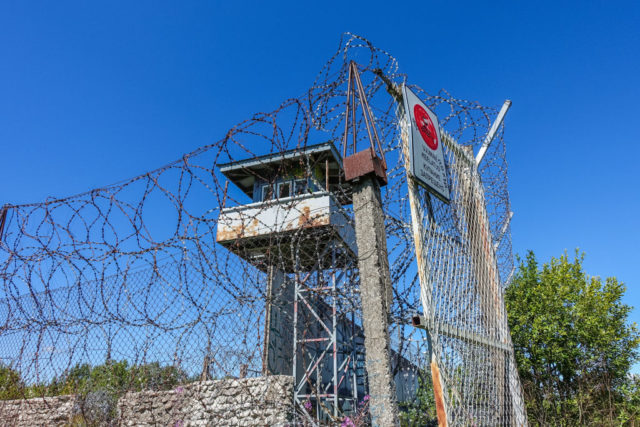 An abandoned watchtower from the Rummu prison