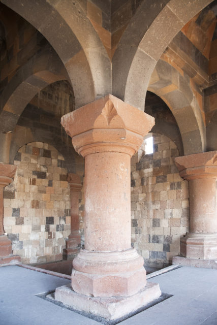 A pillar inside the cathedral at Ani