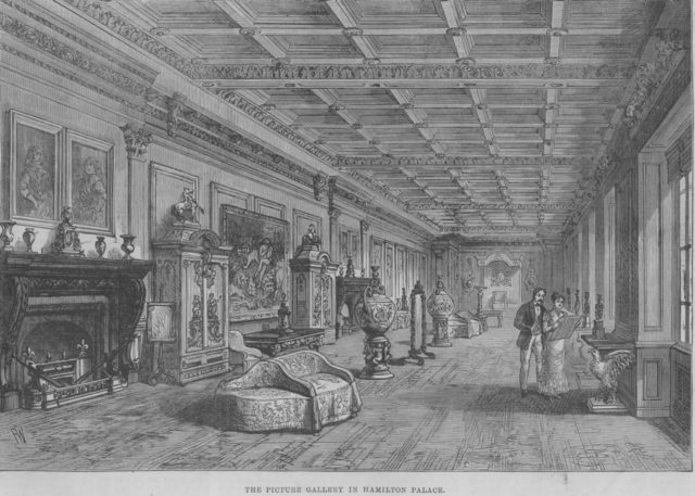 A sketch of the gallery room at the former Hamilton Palace