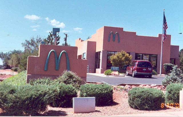 Mini van parked outside the McDonald's restaurant in Sedona, Arizona