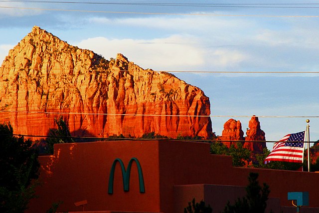 Mountain behind the McDonald's restaurant in Sedona, Arizona