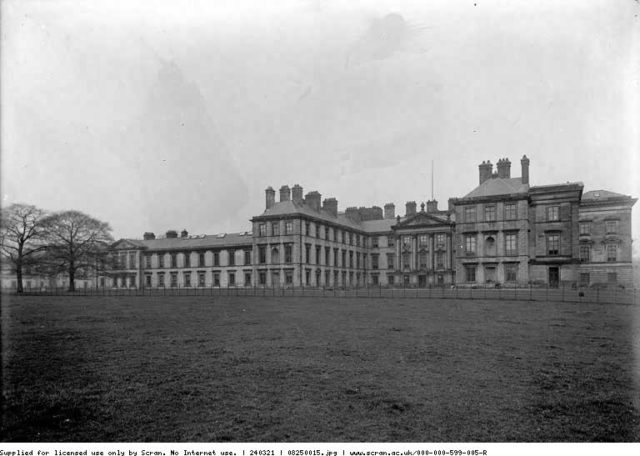 A side view of the former Hamilton Palace