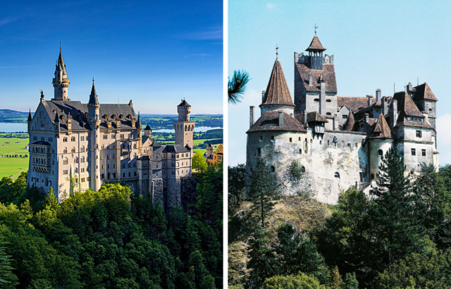 Neuschwanstein castle and Bran castle