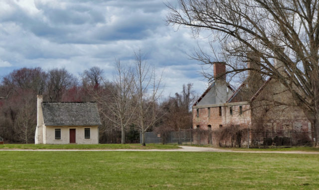 The outhouse and remains of Marshall Hall