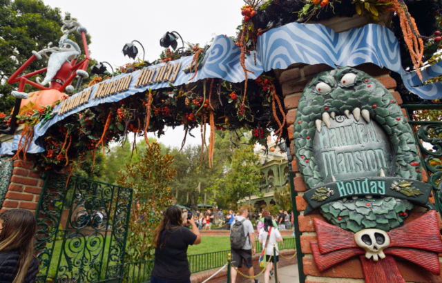 The entrance to the Haunted Mansion ride at Disneyland
