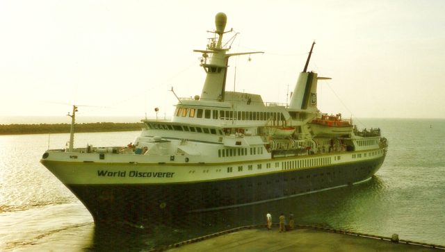 MS World Discoverer docked in Salaverry, Peru