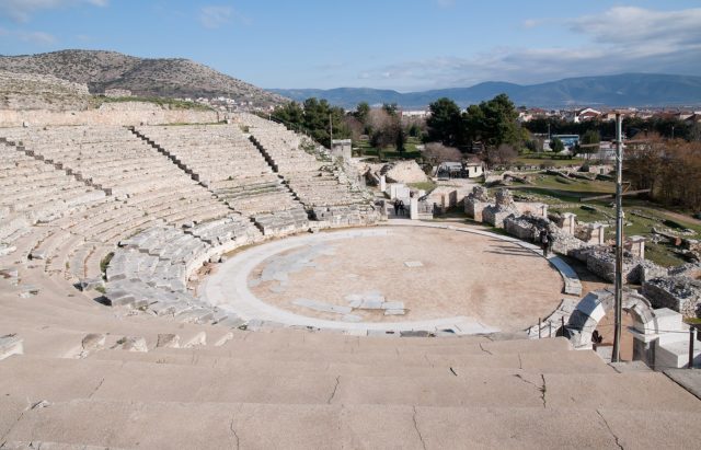 View of the ancient theater in Philippi
