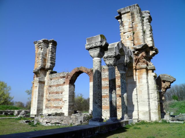 View of one of the basilicas in Philippi