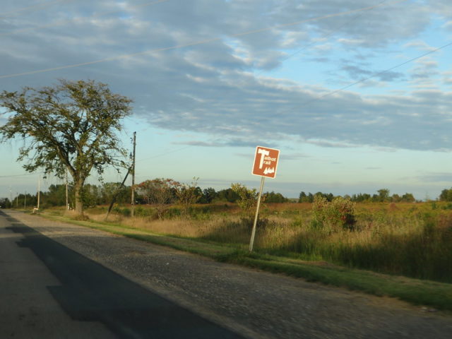 Sign noting the Talbot Trail along Highway 3 in Chatham-Kent