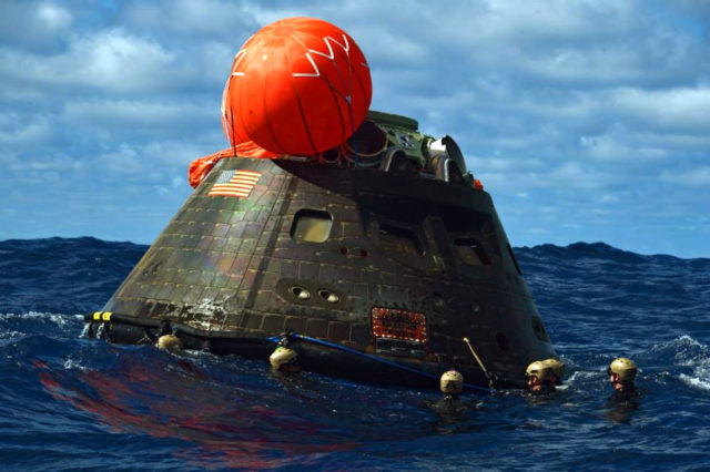 Space debris in the ocean