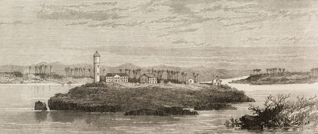A drawing of the Maryland settlement in 1873