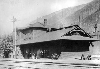 The street facing side of the train depot that once existed in Lester