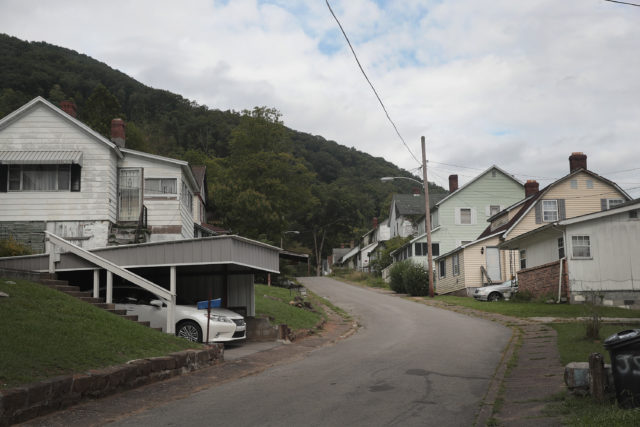 Houses along a street in Lynch, Kentucky