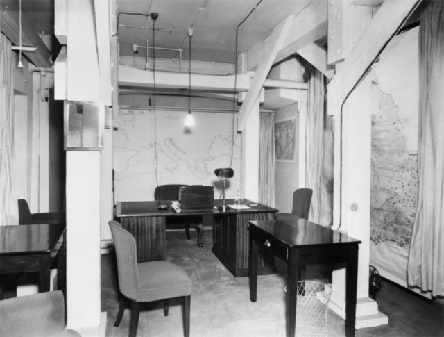 Desks and chairs in a bedroom within the Cabinet War Rooms
