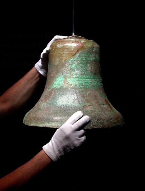 A bell from the wreck of the Titanic
