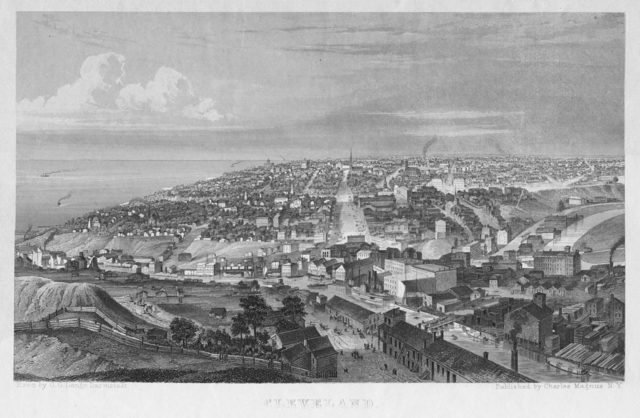 A drawing of Cleveland in 1850