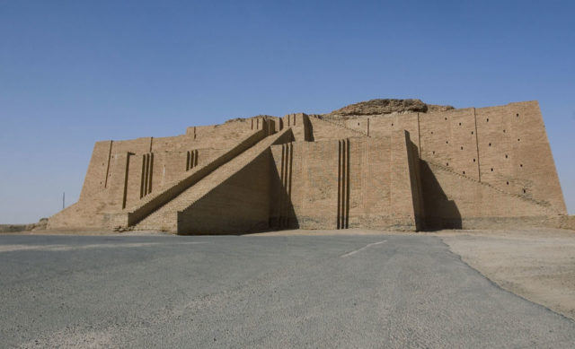 Front view of the Ziggurat of Ur.