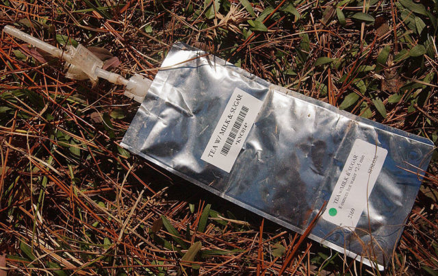 An astronaut's drink pouch found as debris after the Columbia disaster