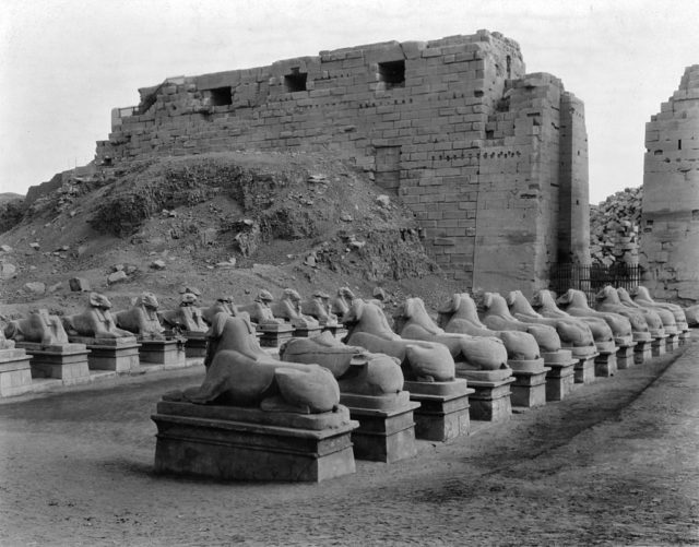 Avenue of Sphinxes, part of the Luxor Temple.