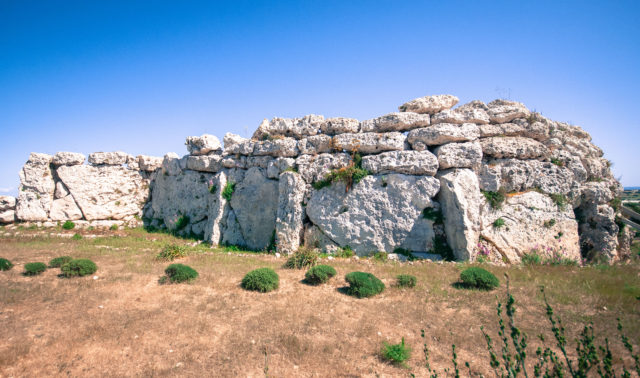 Side view of the Ggantija Gozo temple. 