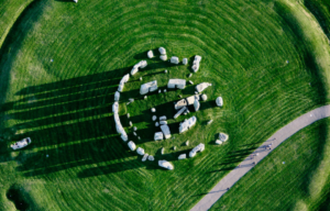 Aerial view of Stonehenge.