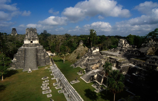 View of the Tikal archaeological site.