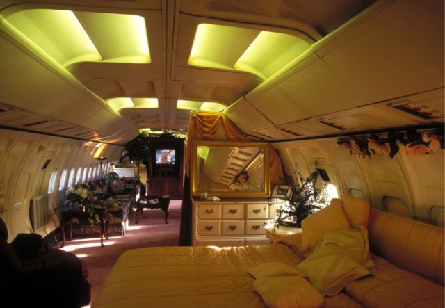 Interior living room inside Jo Ann Ussery's converted plane home.