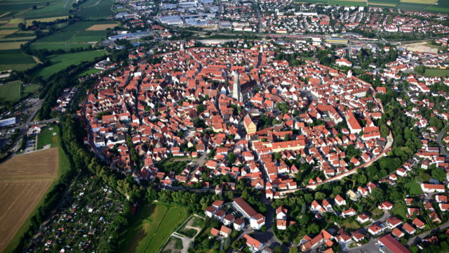 The town of Nördlingen in Bavaria, Germany
