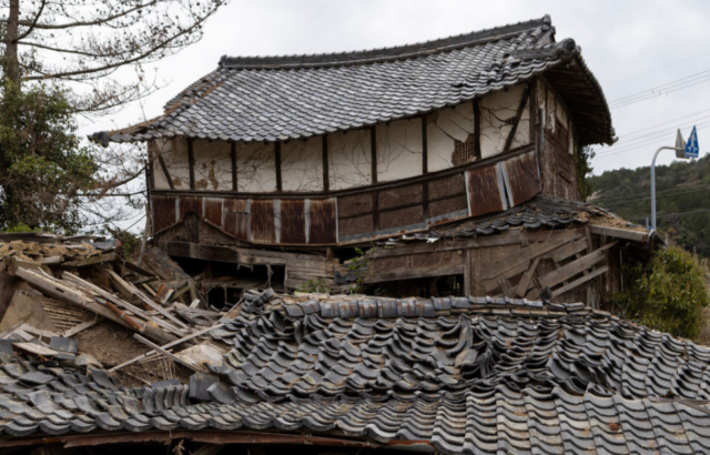 Exterior of a dilapidated house in Japan