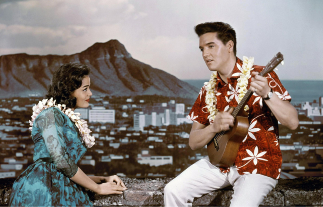 Joan Blackman and Elvis Presley as Maile Duval and Chad Gates in 'Blue Hawaii'