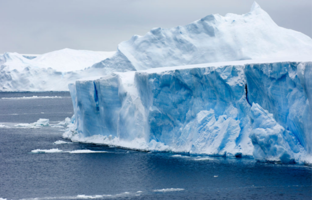 View of icebergs in the Weddell Sea