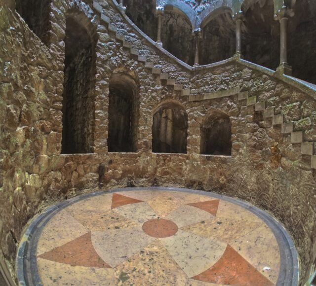 The floor of the Initiation Well, said to be a symbol of the cross of the Knights Templar.