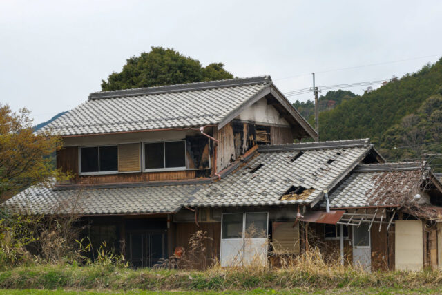 Exterior of an abandoned house in Japan