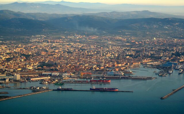 View of the Livorno coastline