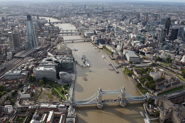 Aerial view of London, United Kingdom