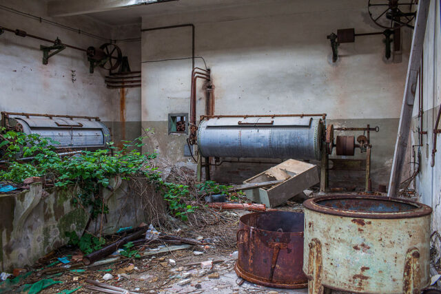 Remnants of a laundry room