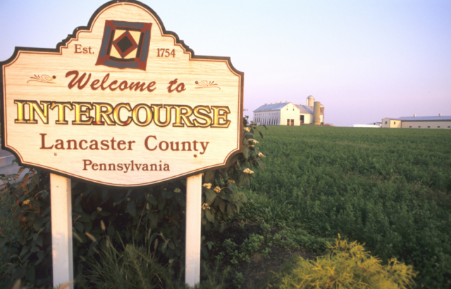 Pennsylvania, Lancaster County, Intercourse, Welcome Sign