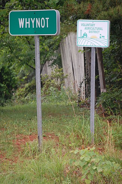 Whynot, North Carolina sign.