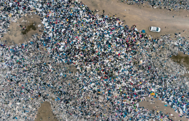 Aerial view of the "fast fashion" mountain