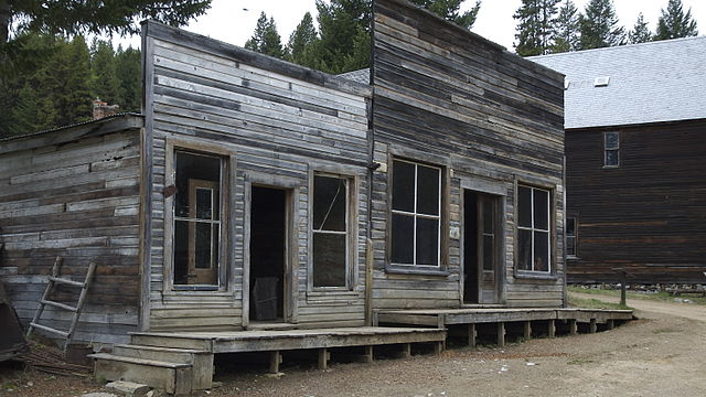 Wooden structure in the middle of Garnet, Montana