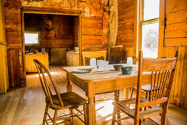 Kitchen table in the Wells Hotel