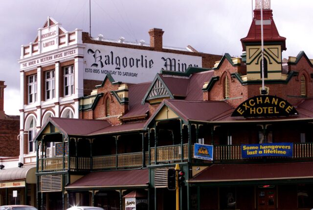The roofs of two buildings in Kalgoorlie, Australia.