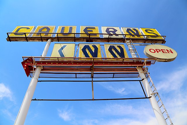 Sign for the Caverns Inn